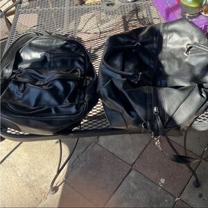 Backpack and duffel bag synthetic leather set